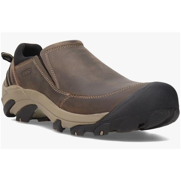 KEEN Men's Targhee 2 Soho Slip On Casual Leather Shoe, Grey/Black, 9.5 - Picture 1 of 7